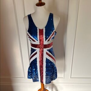 Union Jack sequin dress